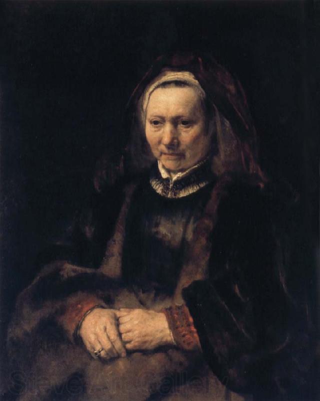REMBRANDT Harmenszoon van Rijn Portrait of an Elderly Woamn France oil painting art